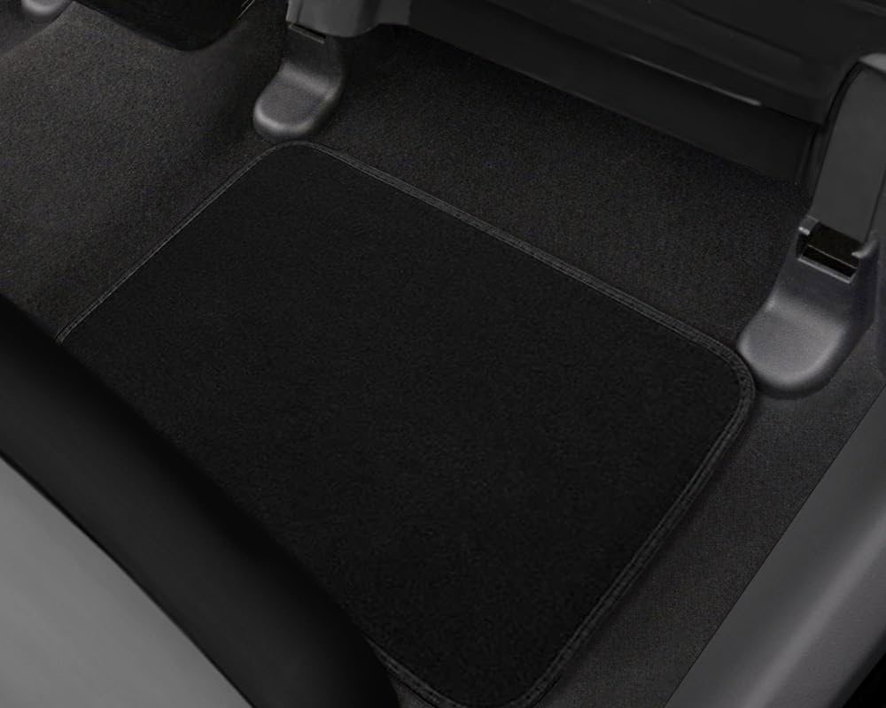CarsCover Premium Vehicle Mats 4-Piece with Vinyl Heel Pad, Black Carpet