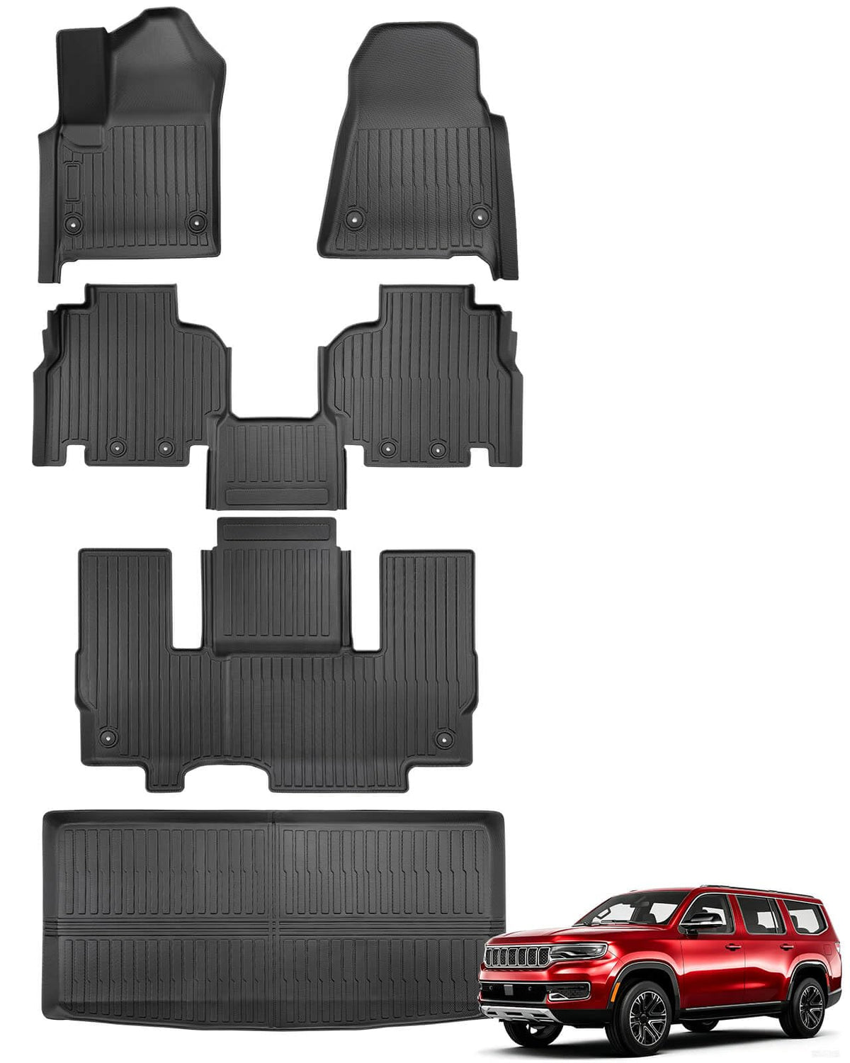 for Toyota Sienna 2013-2020 Floor Mats Cargo Liner Trunk Mat (8 Seater)