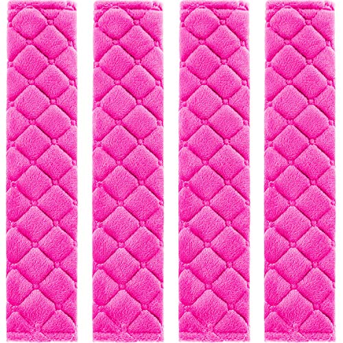 Tatuo 4 Pack Seat Belt Cover Extra Long Soft Pad for Car,15.8 Inch,Black