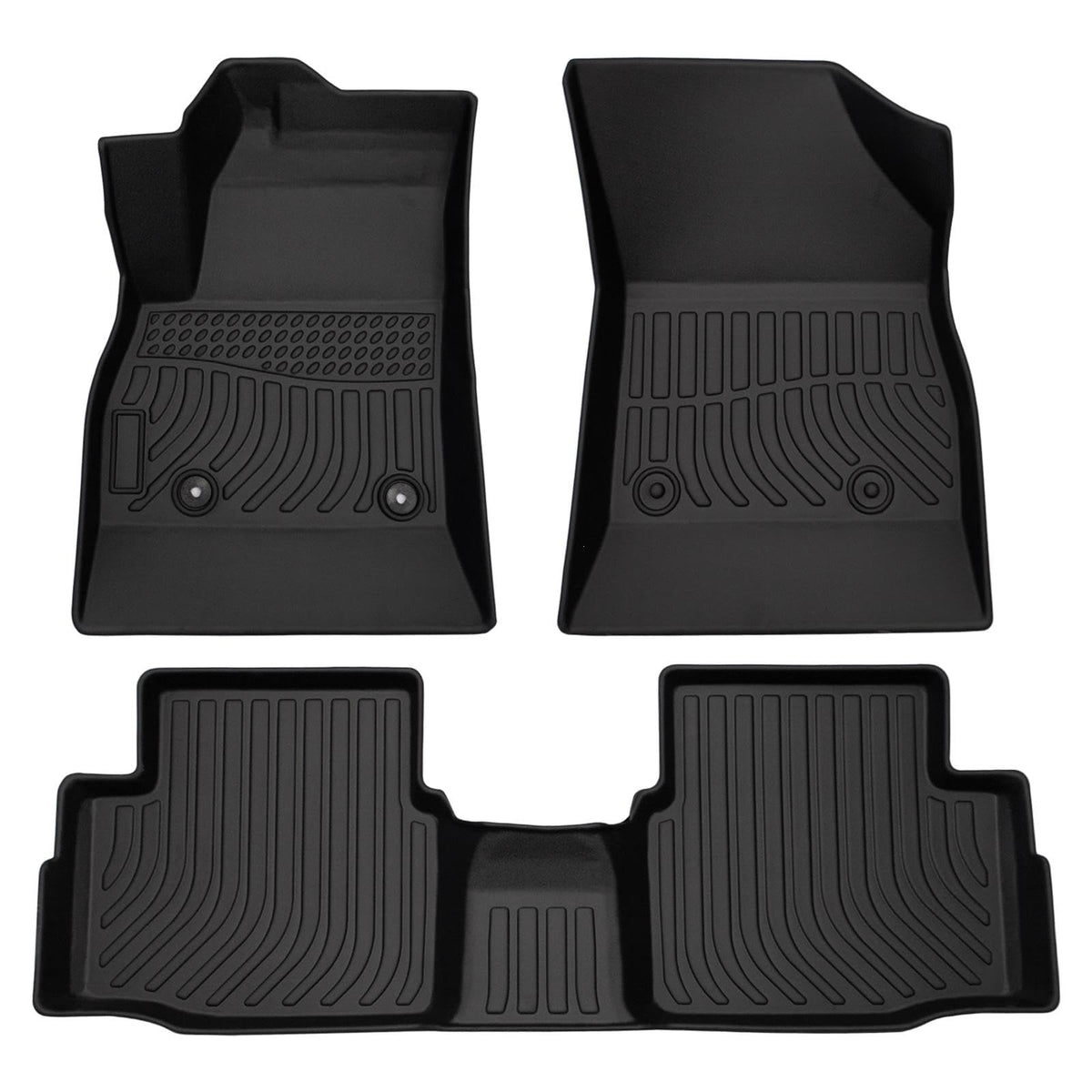 Car Floor Mats for 2012-2017 Chevy Equinox &GMC Terrain/Terrain Denali,All Weather TPE Full Set Includes 1st 2nd Row Front (for 12-17 Chevrolet Equinox/GMC Terrain/Denali)