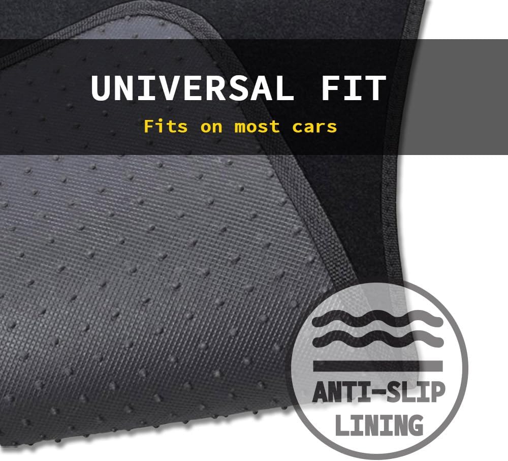 CarsCover Premium Vehicle Mats 4-Piece with Vinyl Heel Pad, Black Carpet