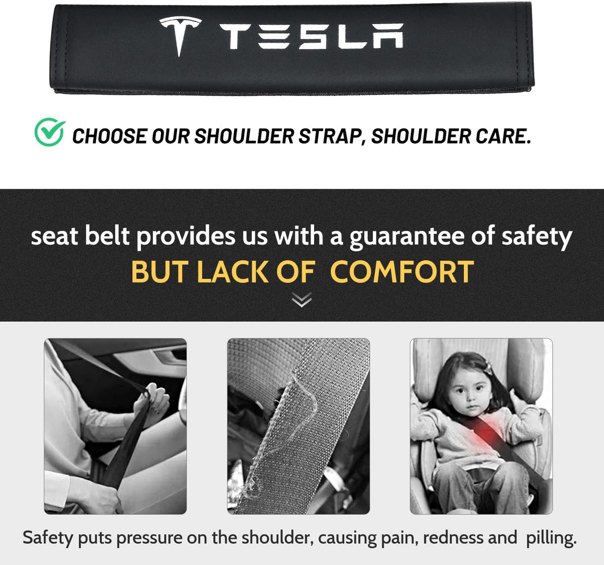 for 4PC Tesla Seat Belt Pad Cover for Tesla Model 3 Y S X 2016-2026