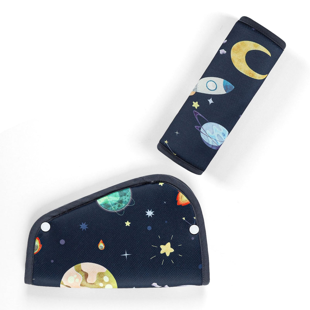 Kids Seat Belt Cover Pads, Pea Pod Children Universal Shoulder & Belly Protective Padding, Breathable Car Seat Strap Cushion Covers for Boys Girls (Floral&Bows)