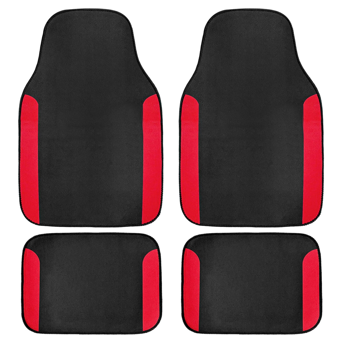 4 PCS Car Floor Mats, Anti-Slip Automotive Front & Rear Carpet Stylish Protective Mat, Waterproof Rug Floor Mats Universal Interior Accessories for Cars Trucks SUVs (Black)