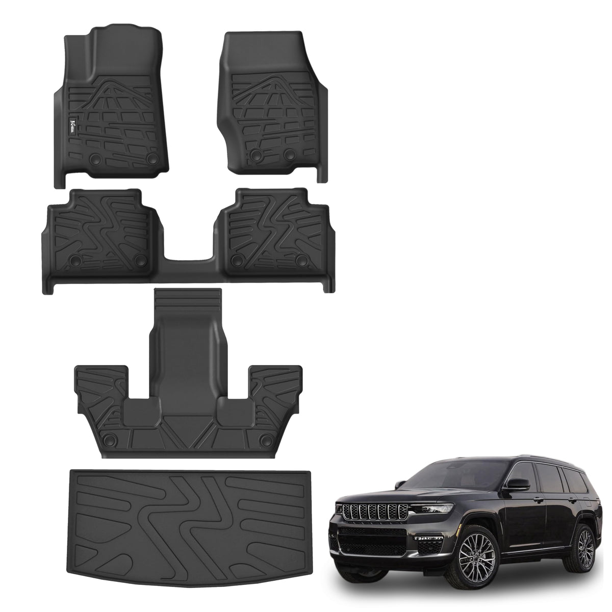 KARPAL Floor Mats for 2017-2026 2027 Chrysler Pacifica 7 Seats (Not Hybrid)