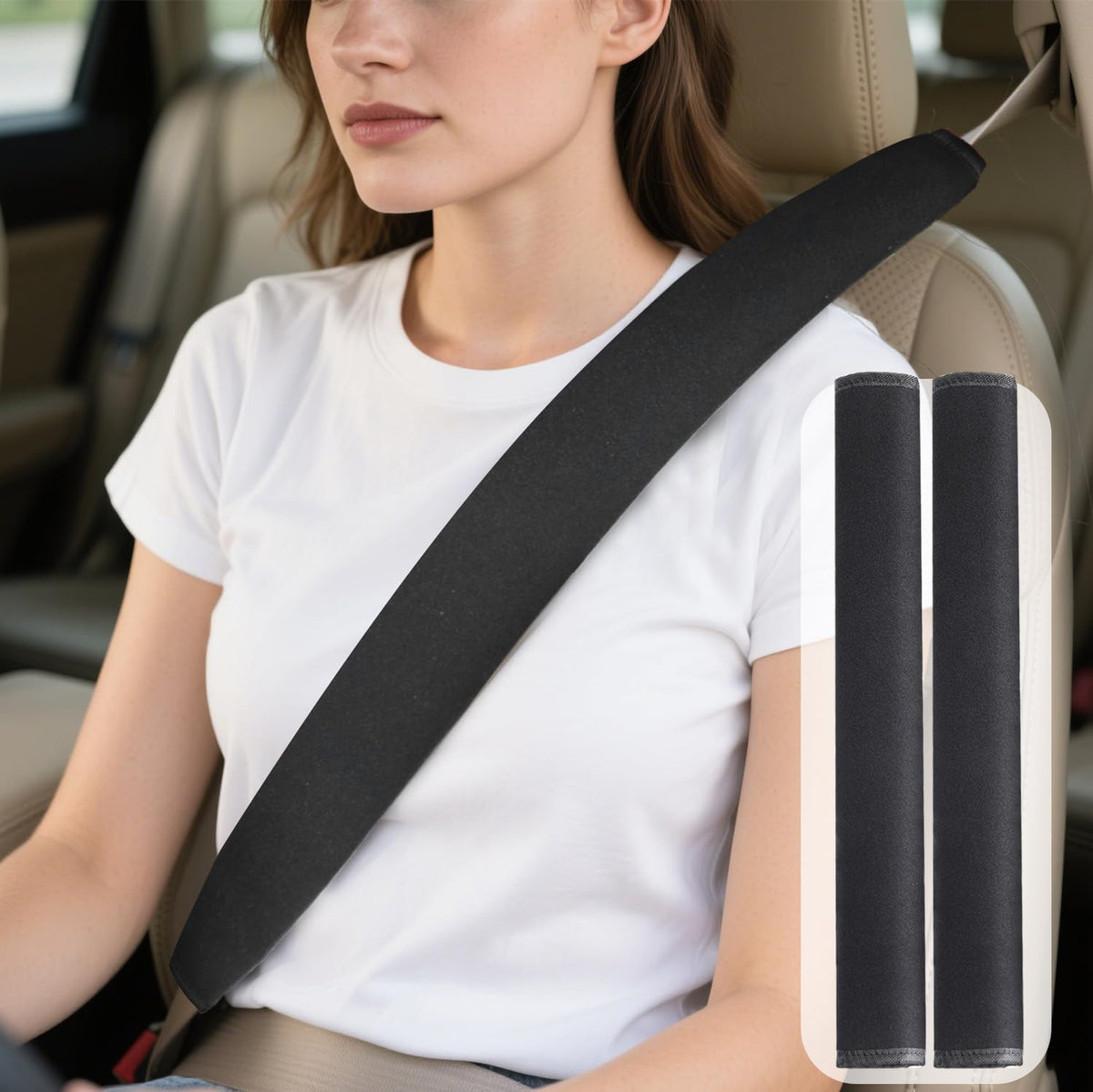 Upgraded Extra Long Car Seat Belt Cover, Soft Shoulder Pad for All Vehicles