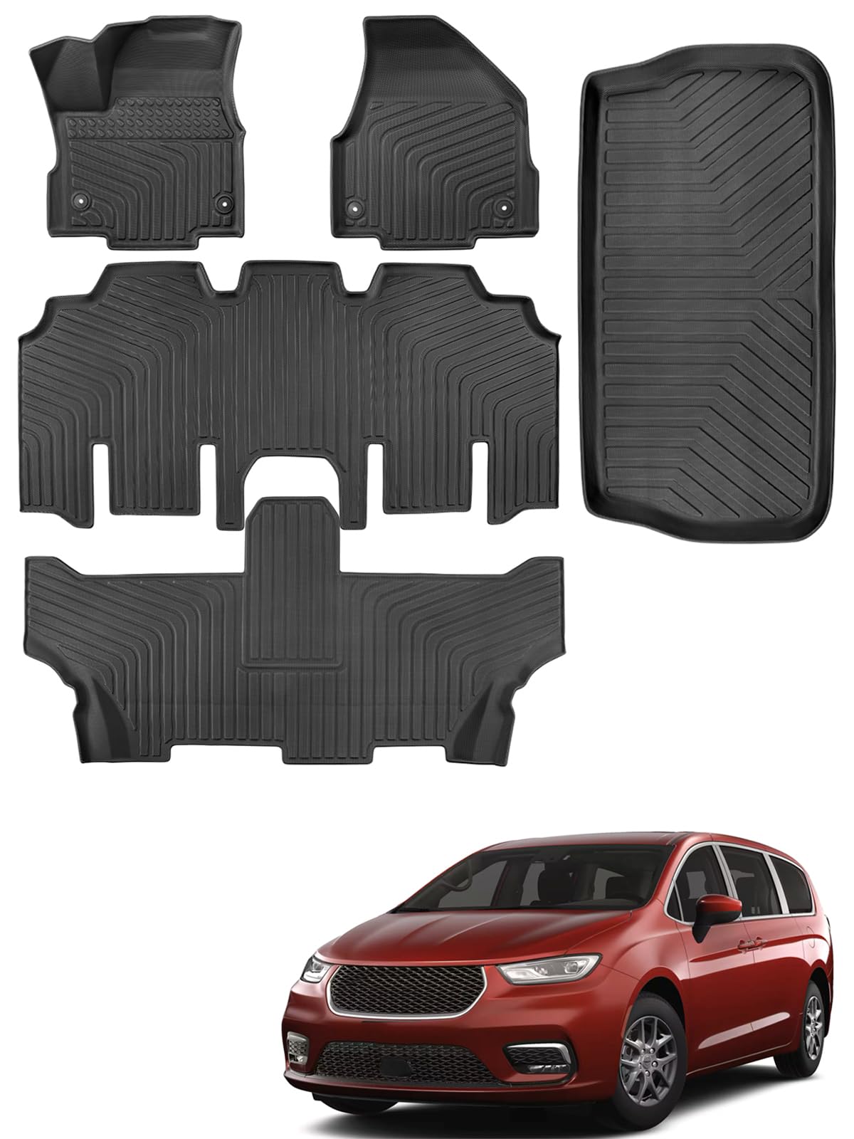 for Toyota Sienna 2013-2020 Floor Mats Cargo Liner Trunk Mat (8 Seater)