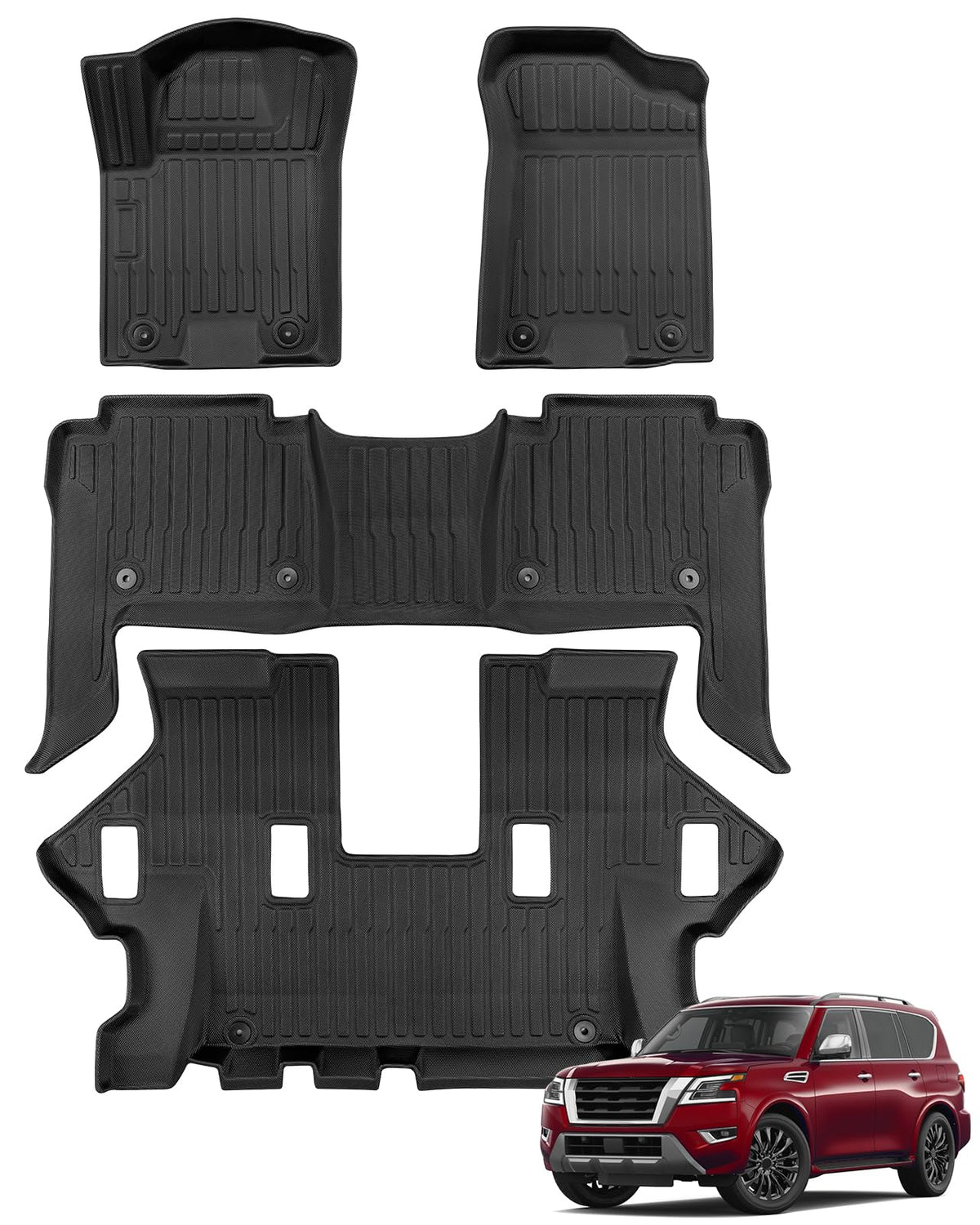 for Toyota Sienna 2013-2020 Floor Mats Cargo Liner Trunk Mat (8 Seater)
