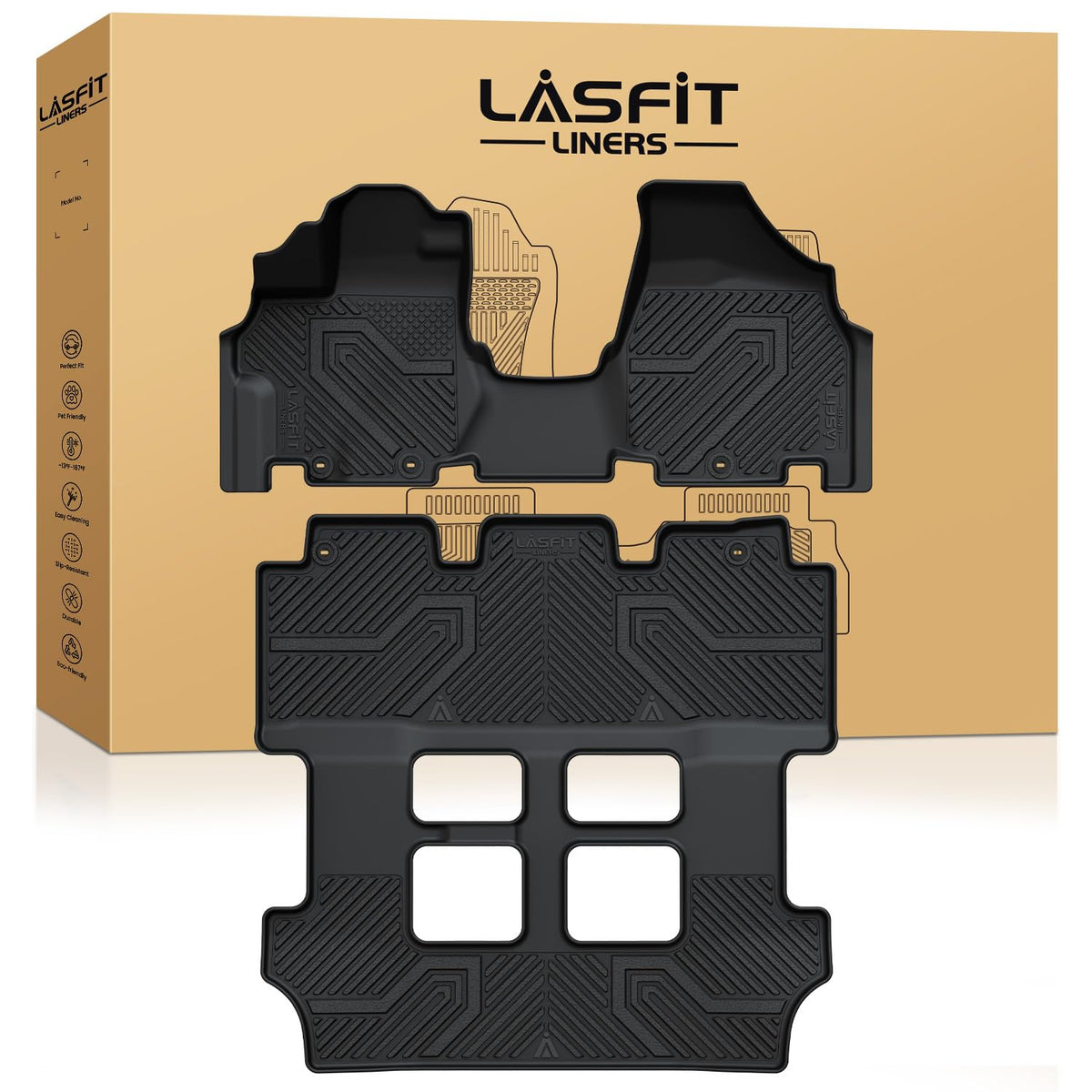 LASFIT All Weather Floor Mats for Honda Civic 2022-2026【Gasoline Sedan】