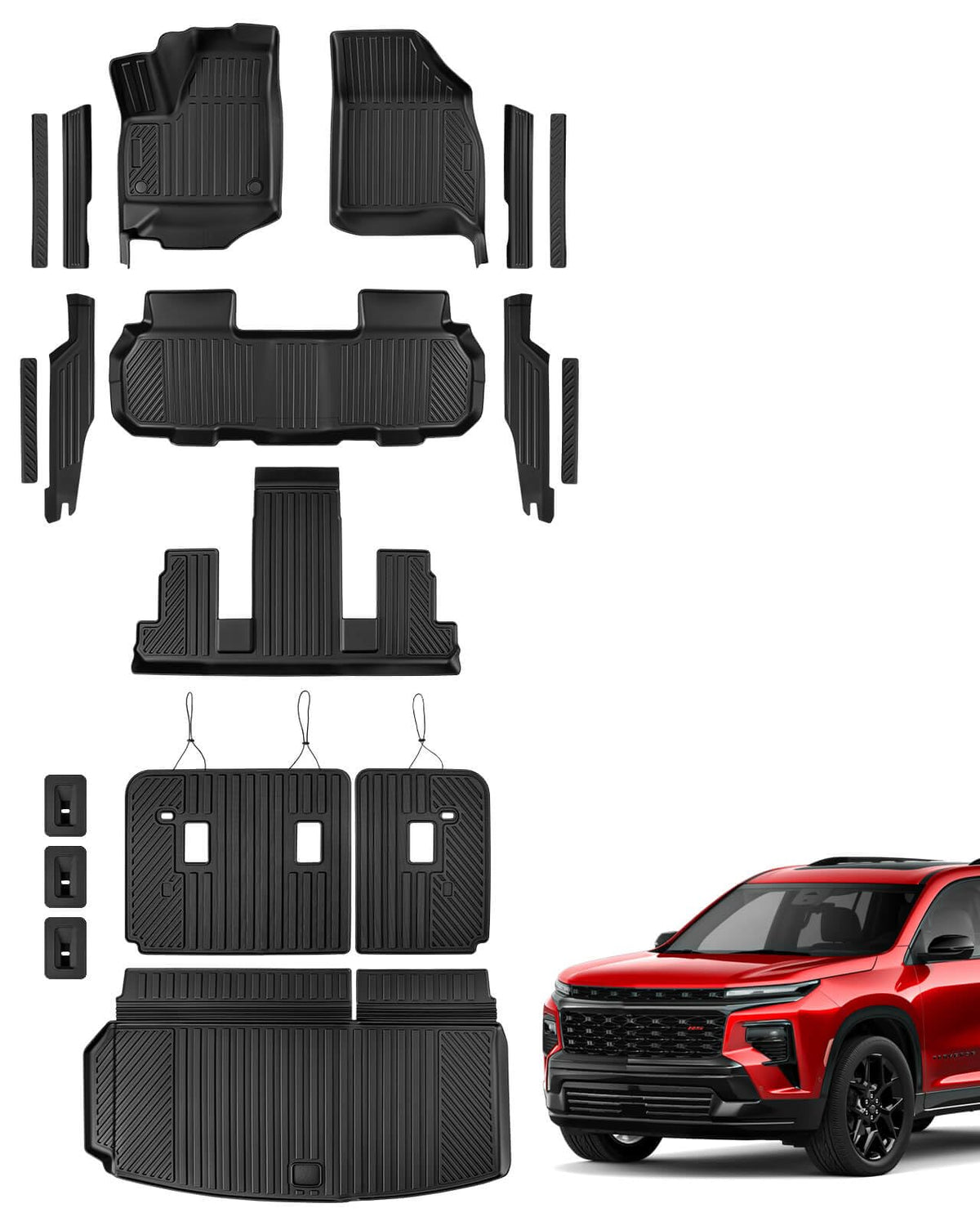 for Toyota Sienna 2013-2020 Floor Mats Cargo Liner Trunk Mat (8 Seater)