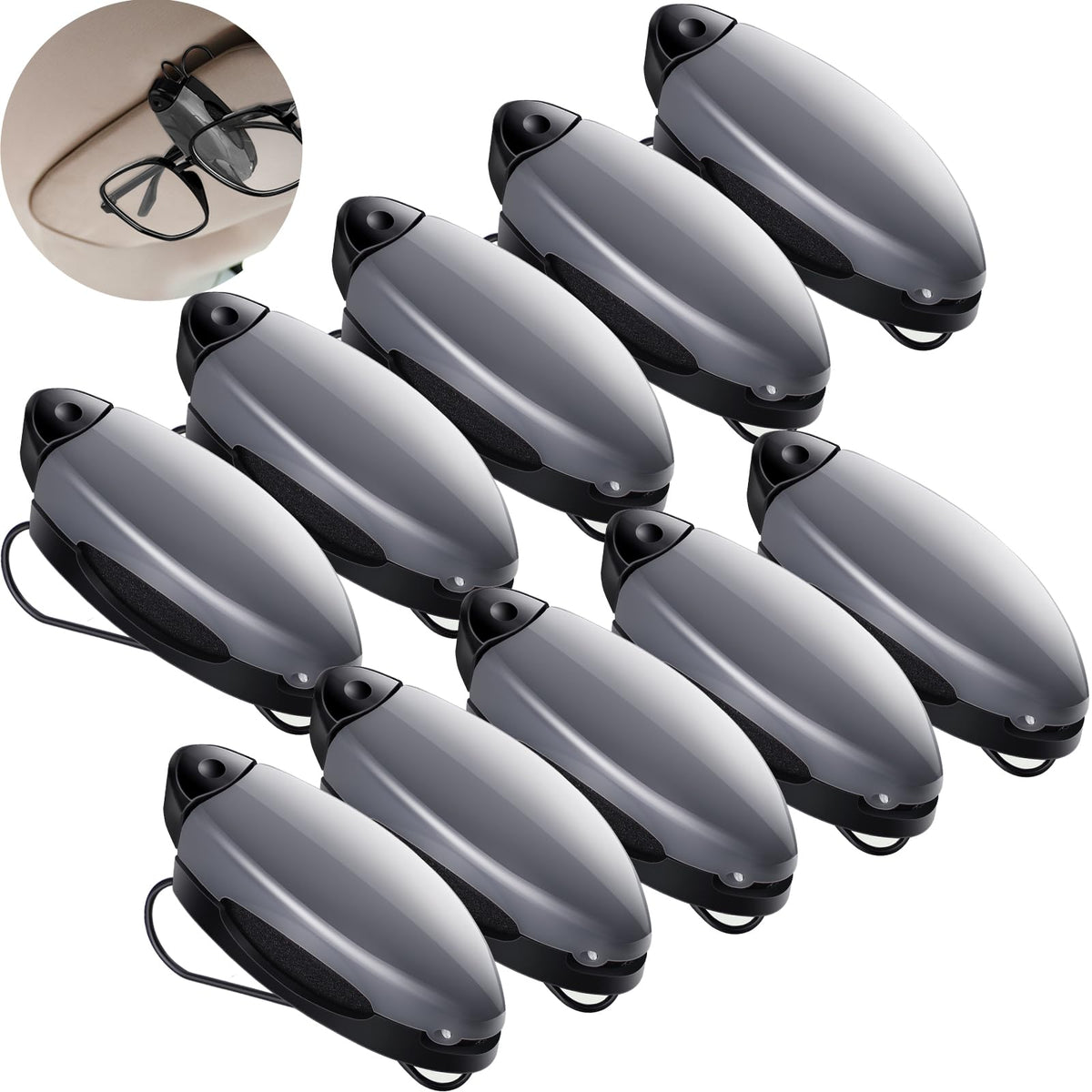Frienda 10 Pcs Sunglass Visor Clip for Car, Colorful