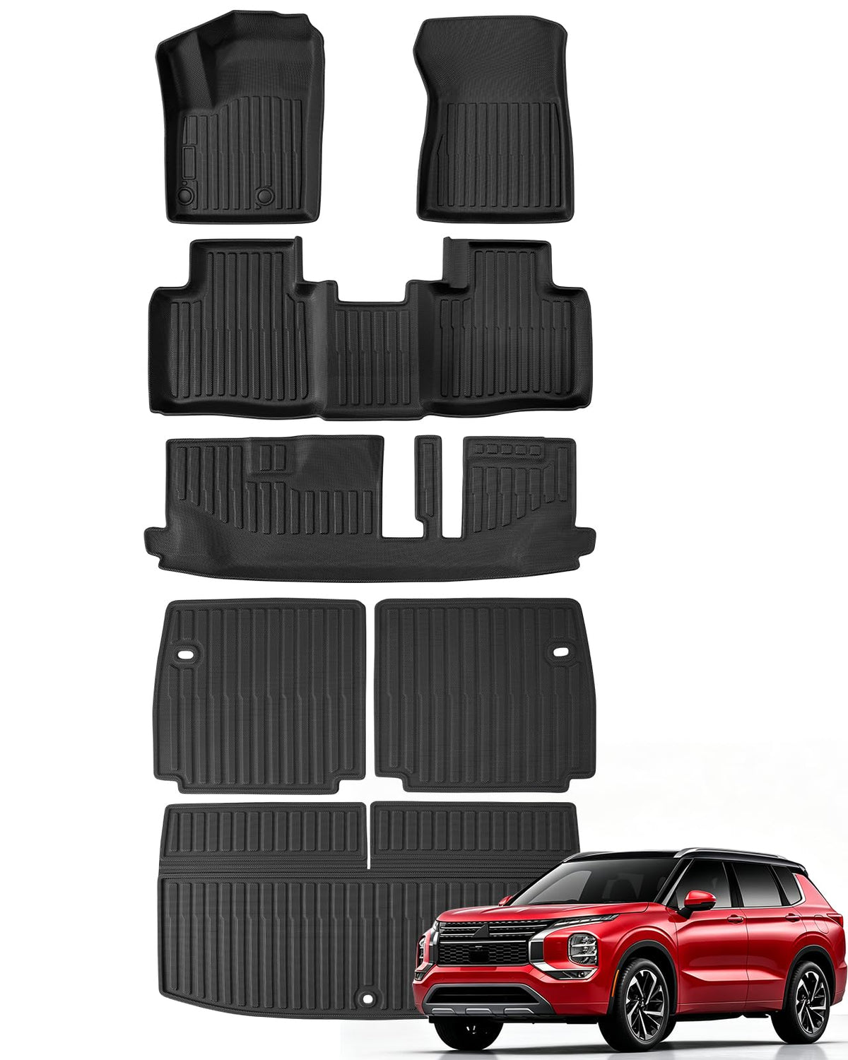 for Toyota Sienna 2013-2020 Floor Mats Cargo Liner Trunk Mat (8 Seater)