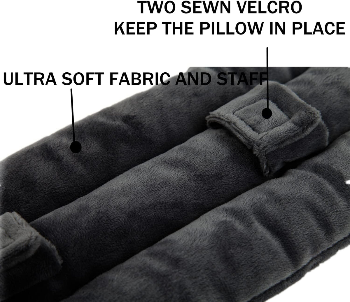 Seat Belt Pillow for Mastectomy Post-Surgery, Heart Surgery Recovery Support Cushion for Chest Chemo Port Pacemaker Bypass Hysterectomy Recovery Pillow (Black)