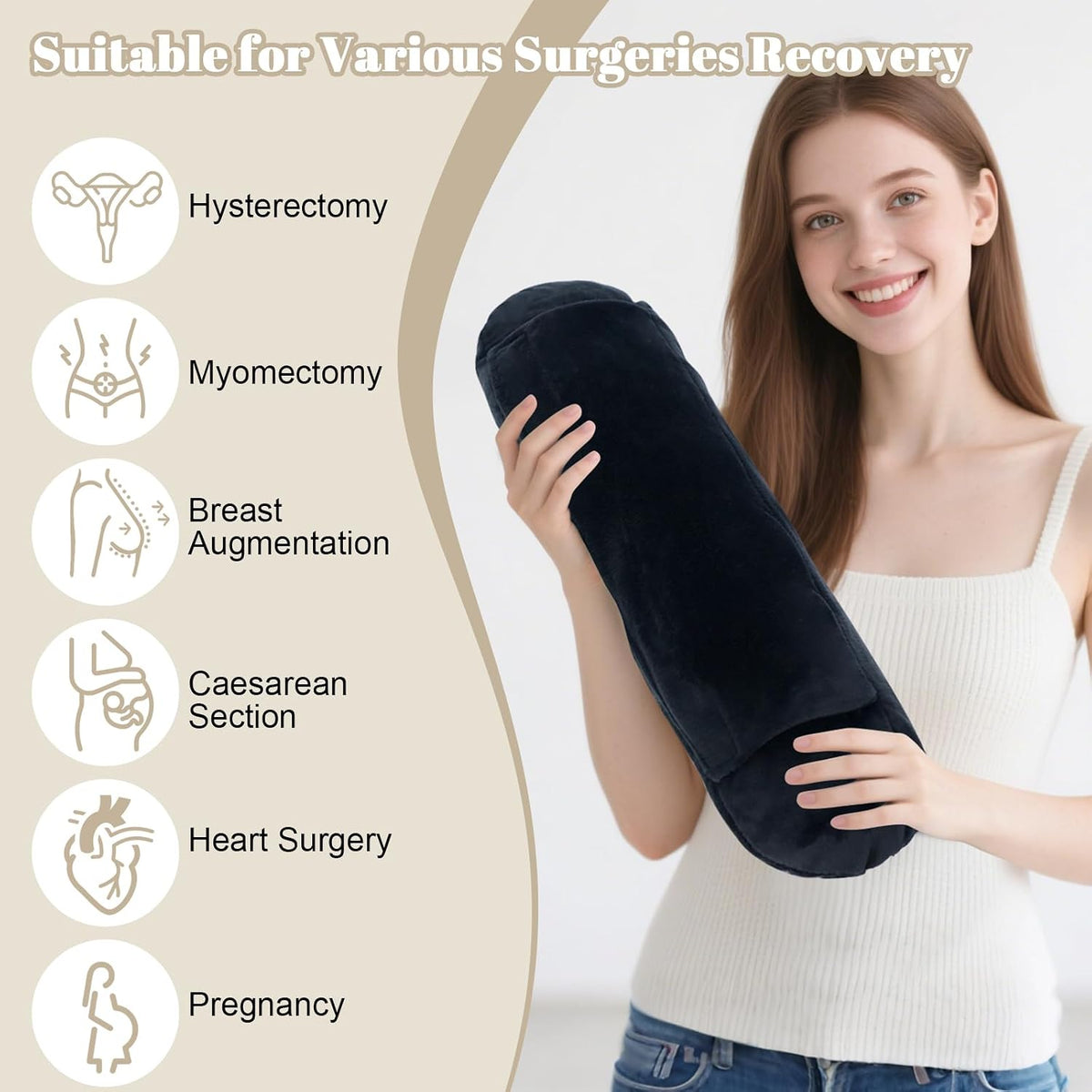 Rounded Corners Seat Belt Pillow for Post Heart Surgery