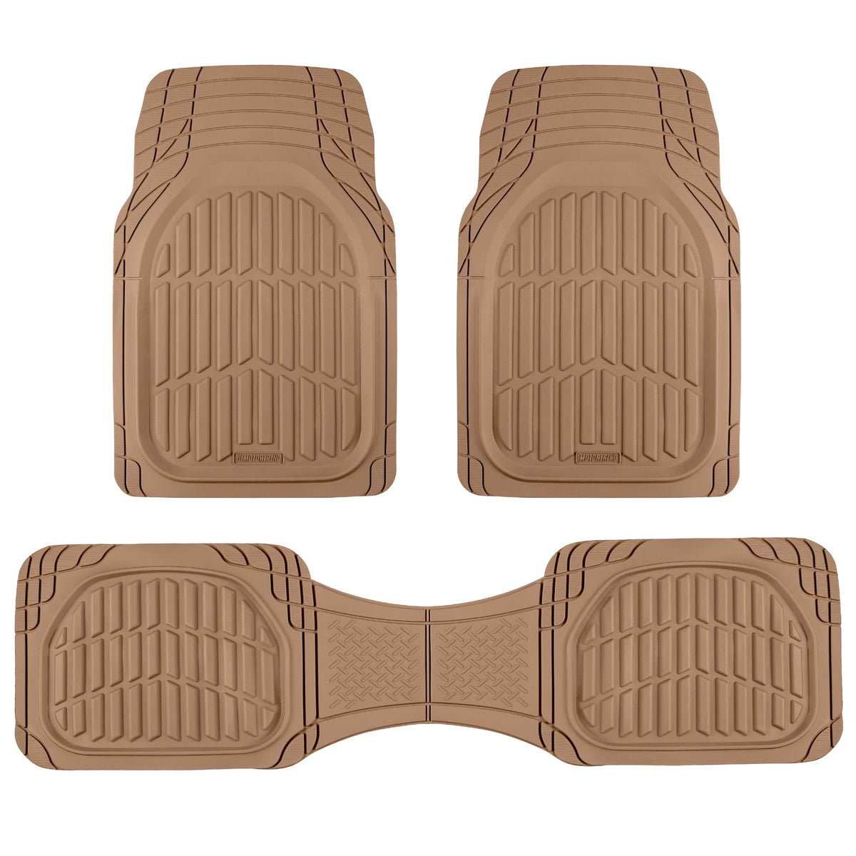 Motor Trend FlexTough Floor Mats for Cars, Gray Deep Dish All-Weather Mats, Waterproof Trim-To Fit Automotive Floor Mats for Trucks SUV, Universal Liner Car Accessories