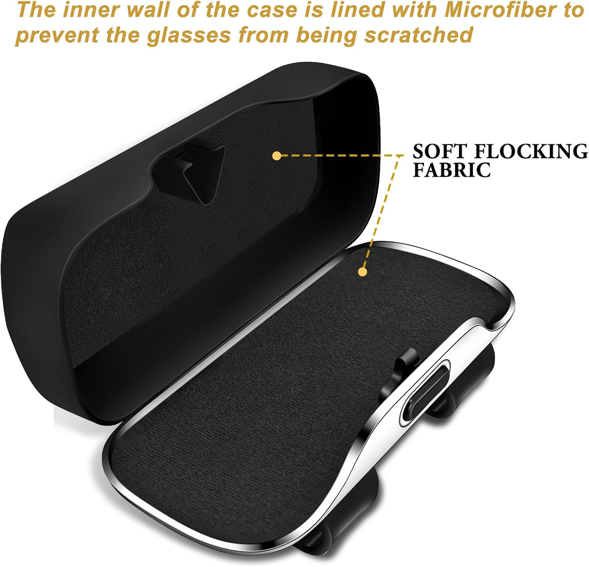 Sunglass Holder for Car Visor Clip, Car Sunglass Holder Case Black