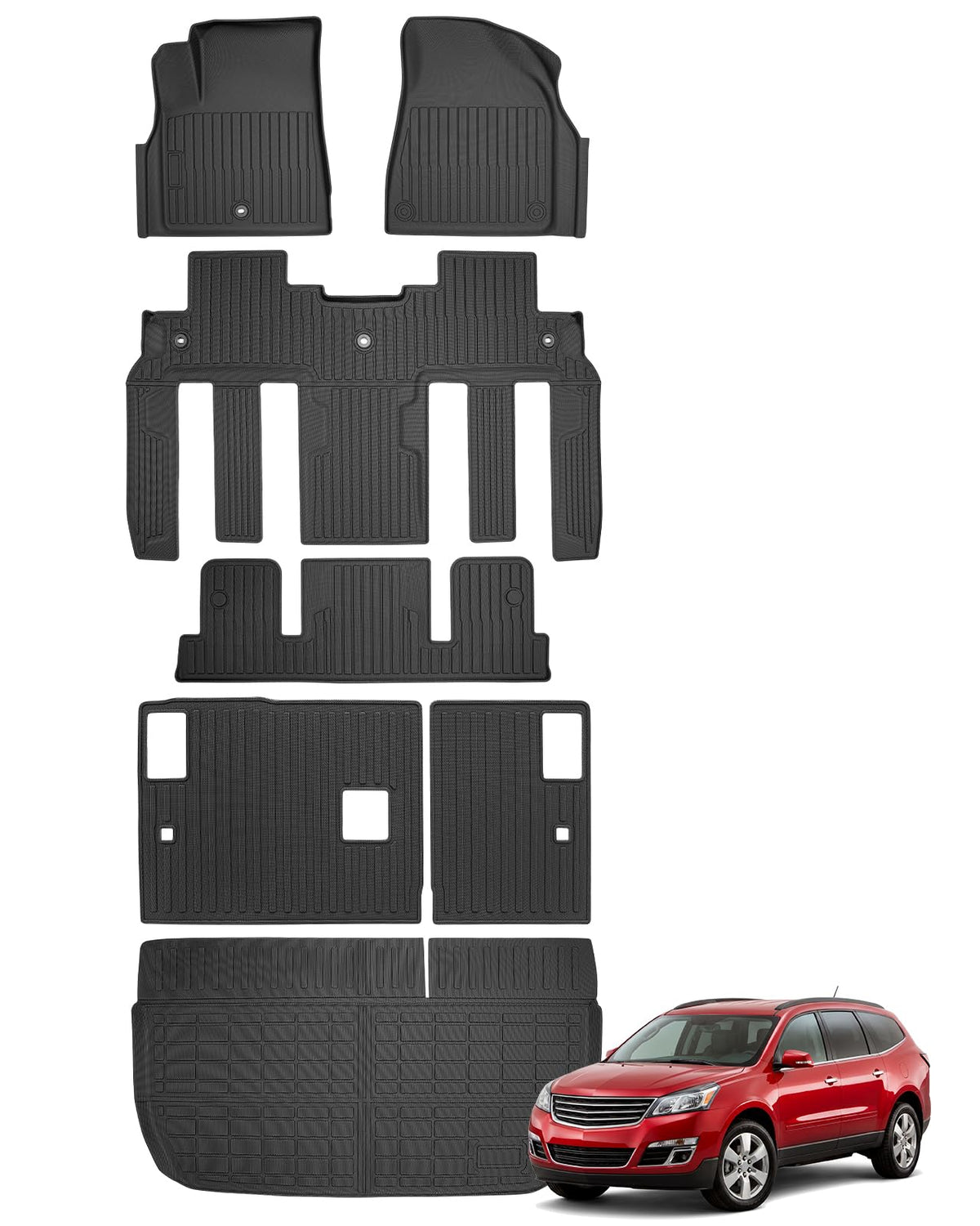 for Toyota Sienna 2013-2020 Floor Mats Cargo Liner Trunk Mat (8 Seater)