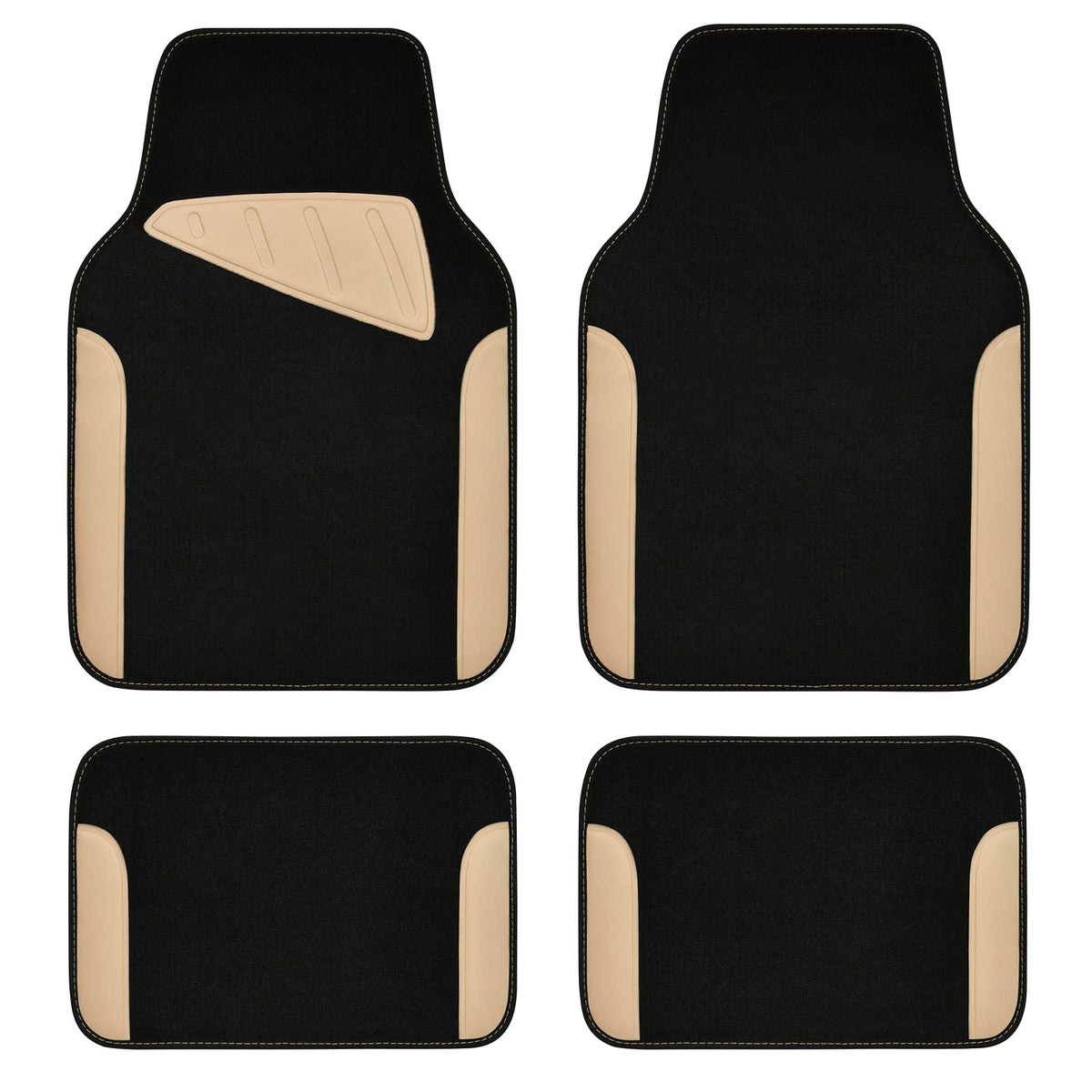 CAR PASS Waterproof Universal Car Floor Mats, Leopard Print Car Mats Fit for SUV,Vans,sedans, Trucks,Set of 4pcs Car Carpet with Driver Heel Pad and Nibs Backing, Leopard Car Accessories Gray Leopard