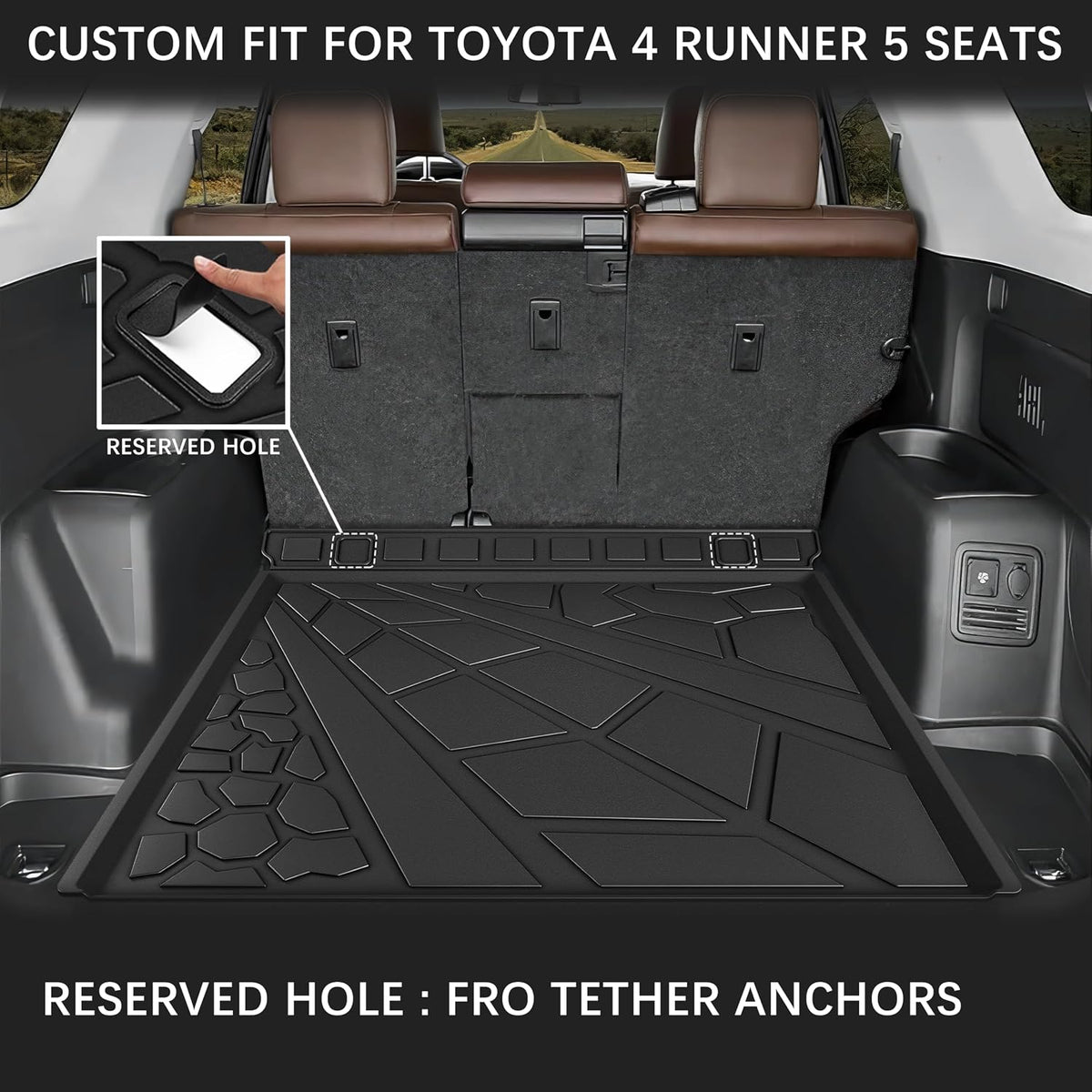 KARPAL Floor Mats for 2013-2024 Toyota 4Runner 5-Seat(W/o Sliding Tray)