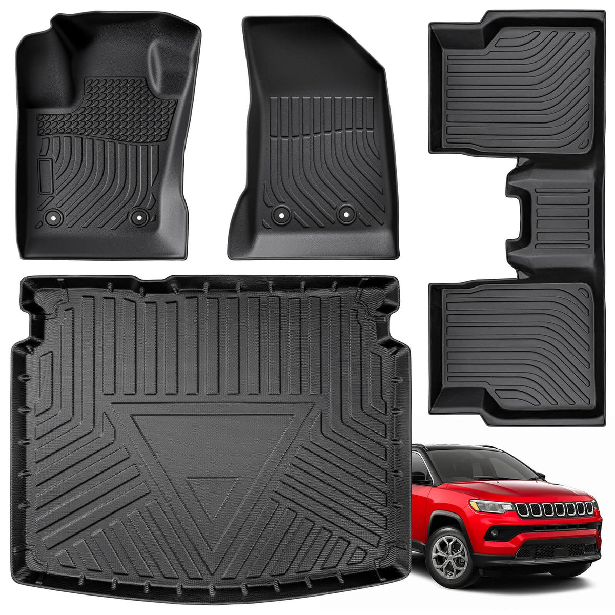 Floor Mats Cargo Liner for Jeep Compass Floor Mats 2017-2026