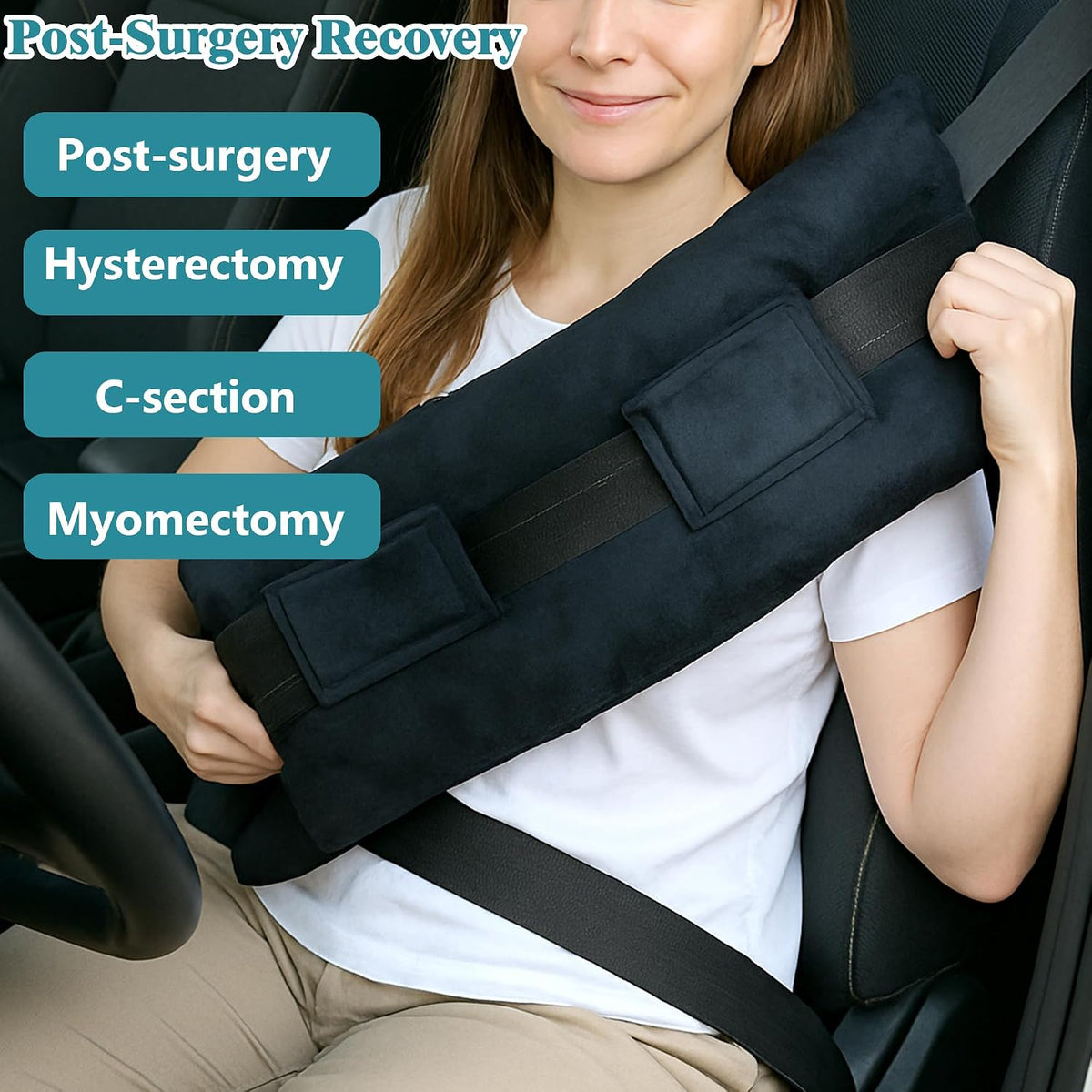 Seat Belt Pillow Post Surgery, Hysterectomy, C Section & Tummy Tuck Cushion