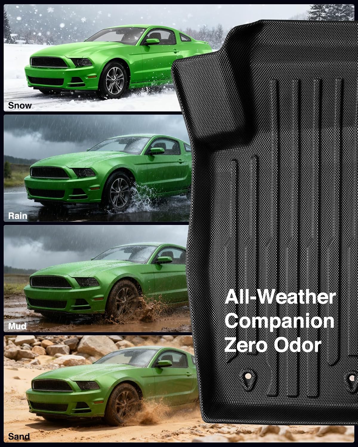 Floor Mats & Cargo Liner for Ford Mustang 2010-2014 (Only Fit Coupe)