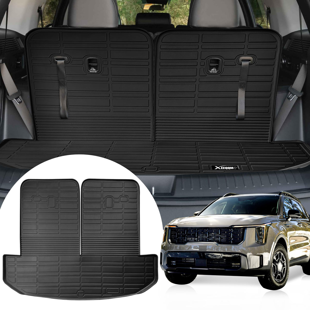 Floor Mats & Trunk Mat & Backrest Mat for 2024-2027 Chevy Traverse 7 Seats