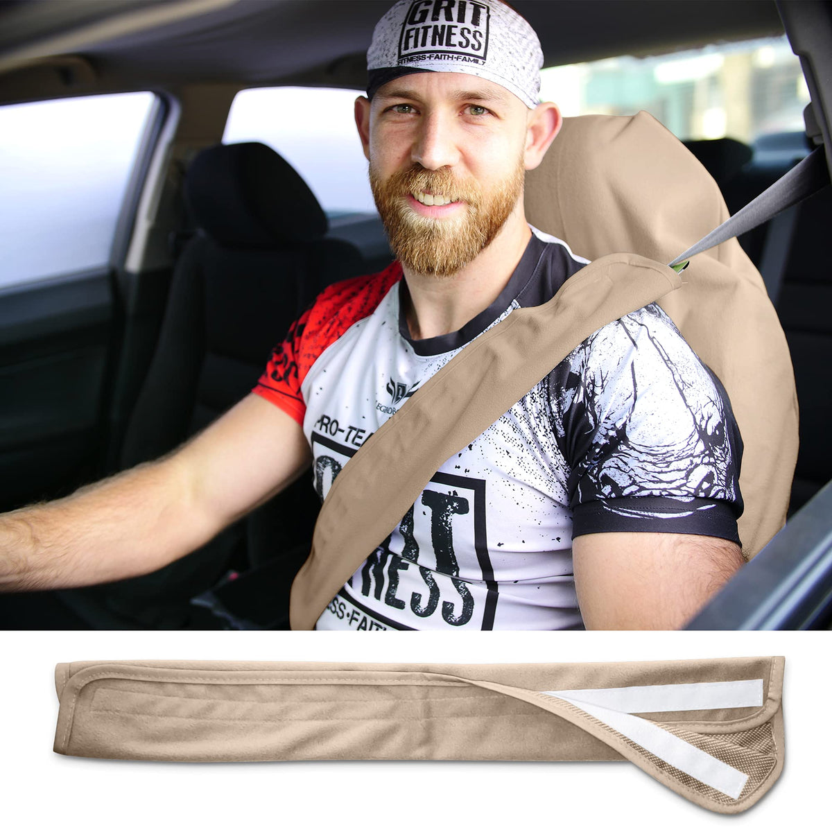 Seatbelt Covers - Removable Car Seat Belt Cover for Women, Men, Kids - Gray 20 in Long Waterproof Seat Belt Cushion with Protection from Sweat and Odor for All Vehicles