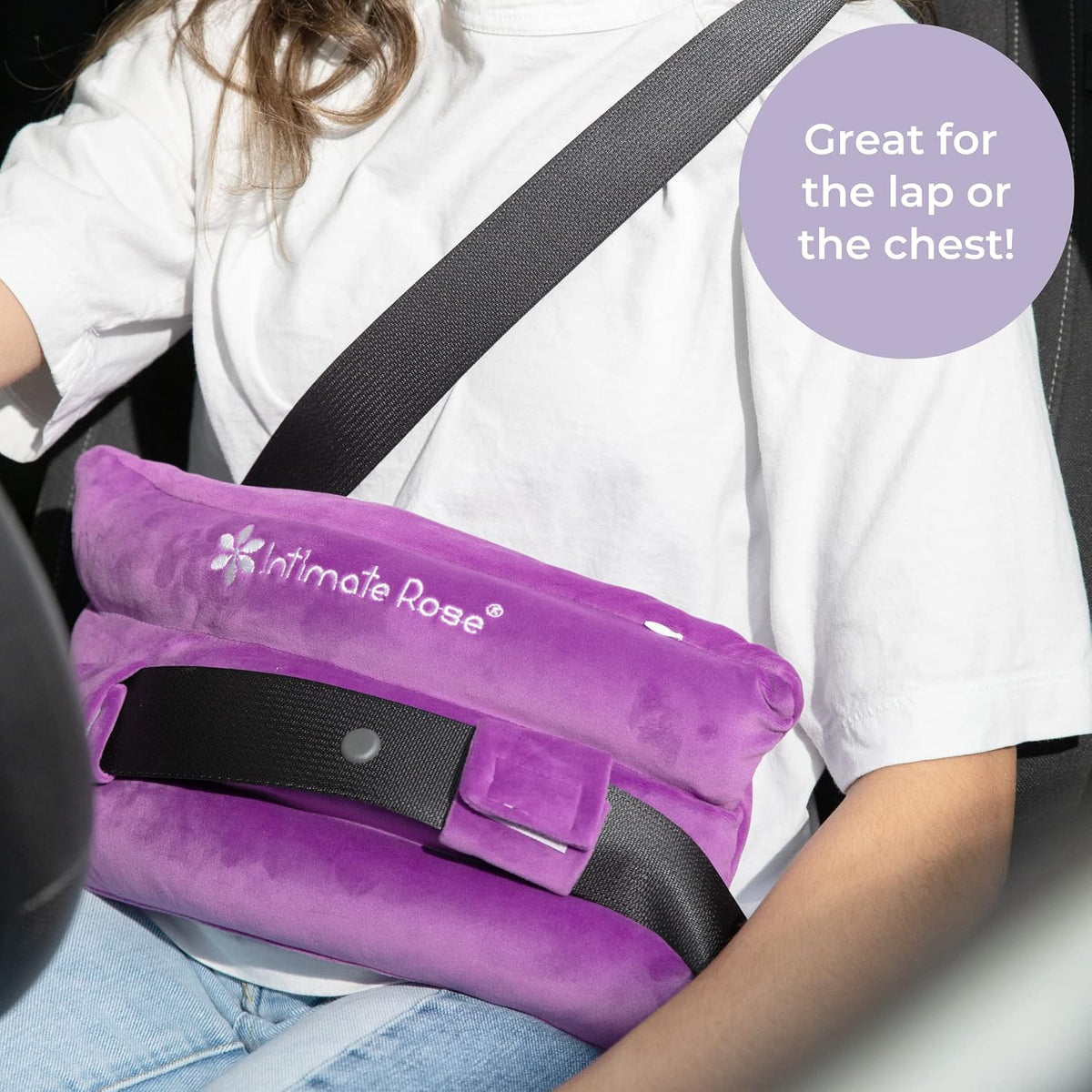 Intimate Rose Mastectomy Seatbelt Pillow - Seat Belt Pillow for Mastectomy Post-Surgery, Heart Surgery Recovery Support Cushion for Chest Chemo Port Pacemaker Bypass Hysterectomy Recovery Pillow