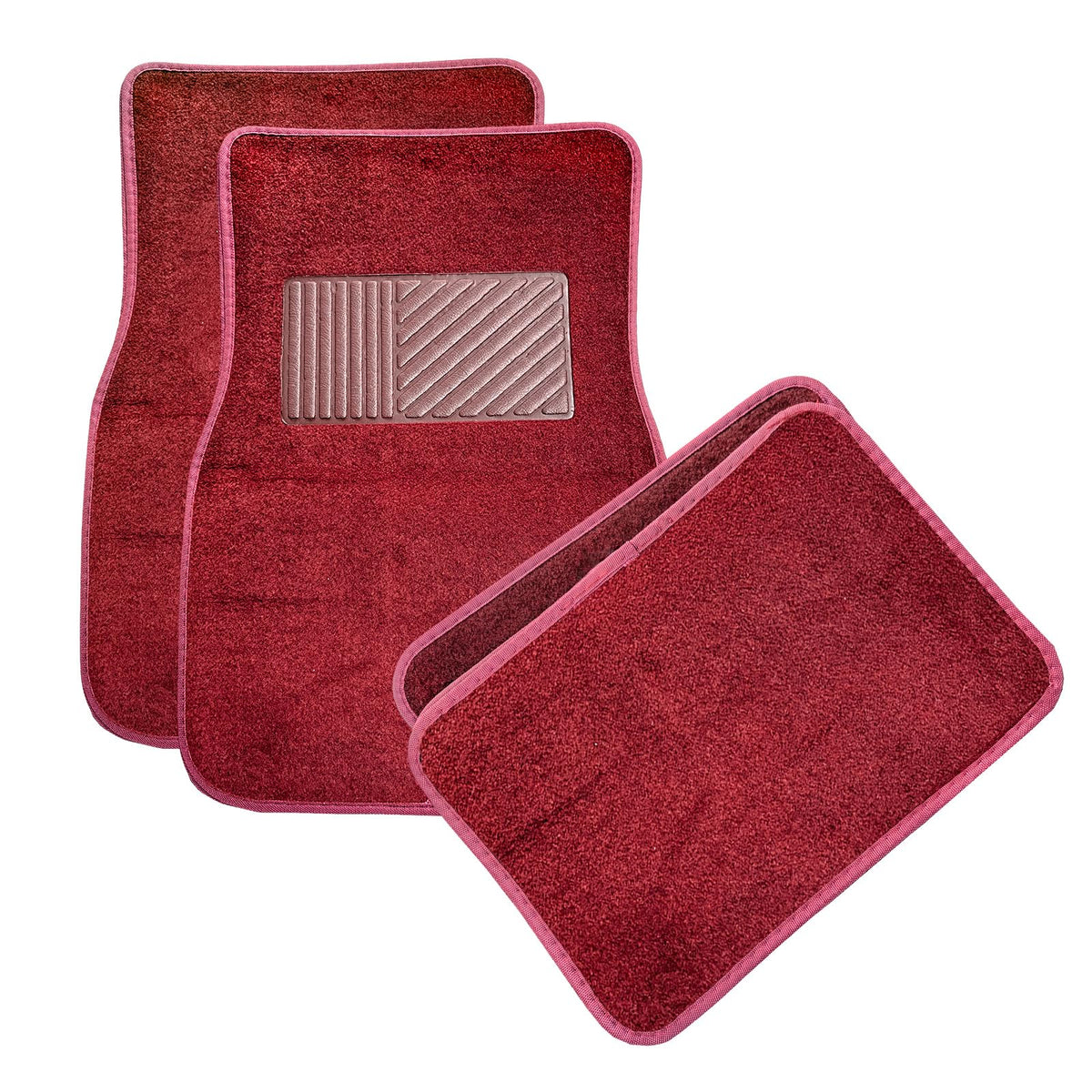 4PCS Car Floor Mats, Anti-Slip Waterproof Car Carpets with Safety Heel Pad, Heavy Duty Floor Mat for All Weather Protection, Universal Trim to Fit for Sedans Trucks SUVs (Gray)