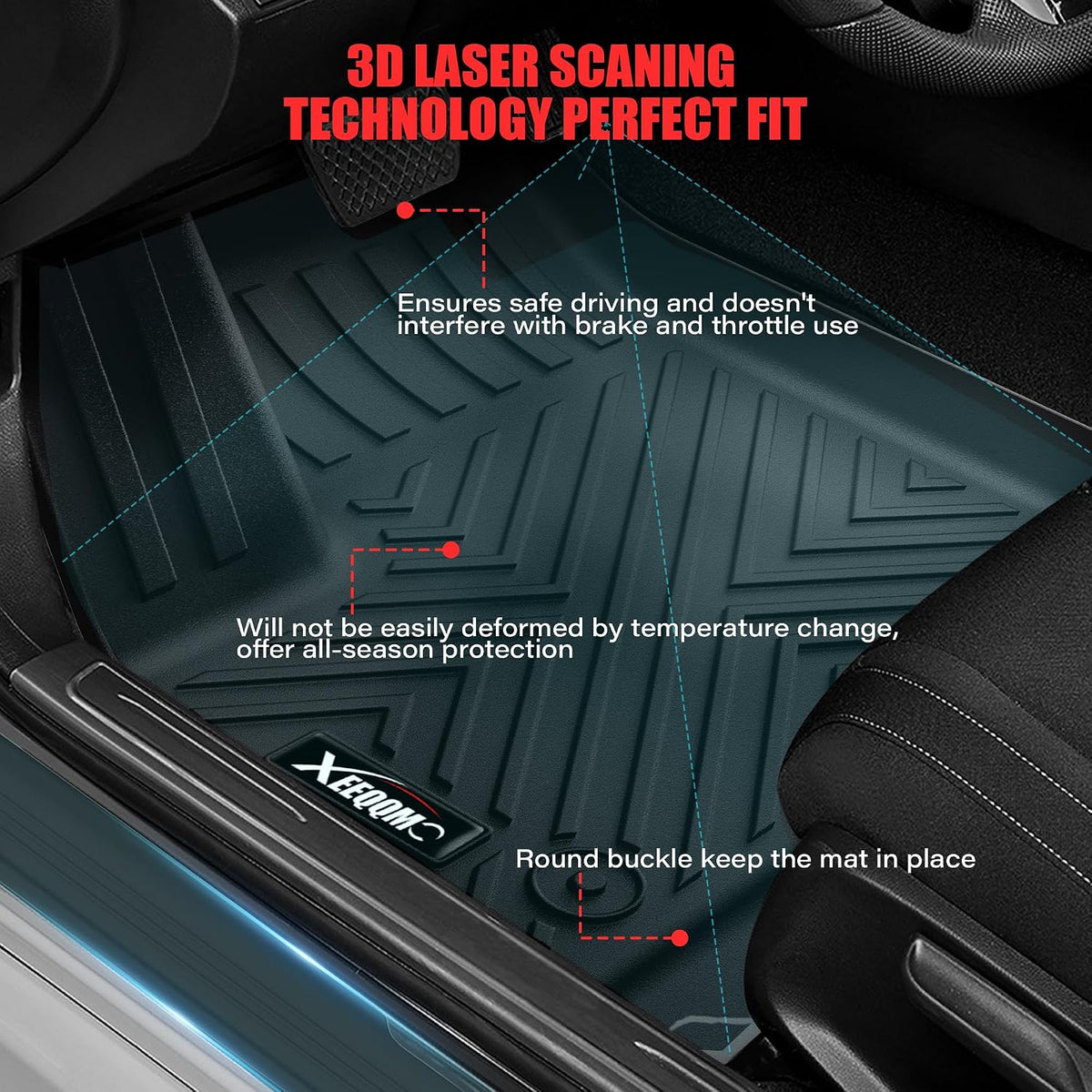 Floor Mats & Trunk Mat & Backrest Mat for 2024-2027 Chevy Traverse 7 Seats