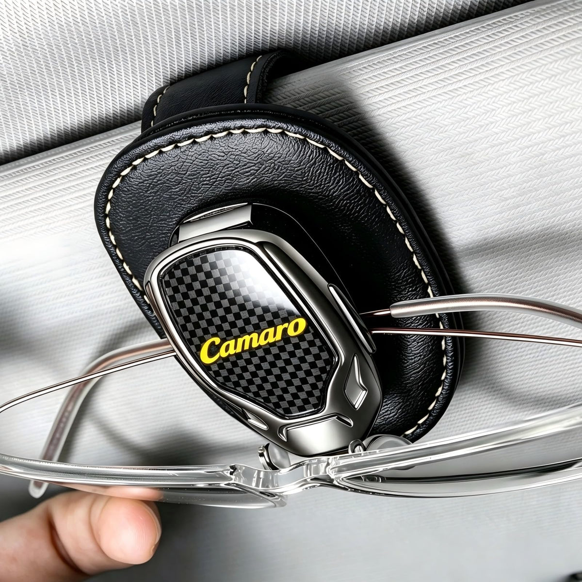 Sunglass Holder for Chevy SS Sun Visor, Car Glasses Clip, Black