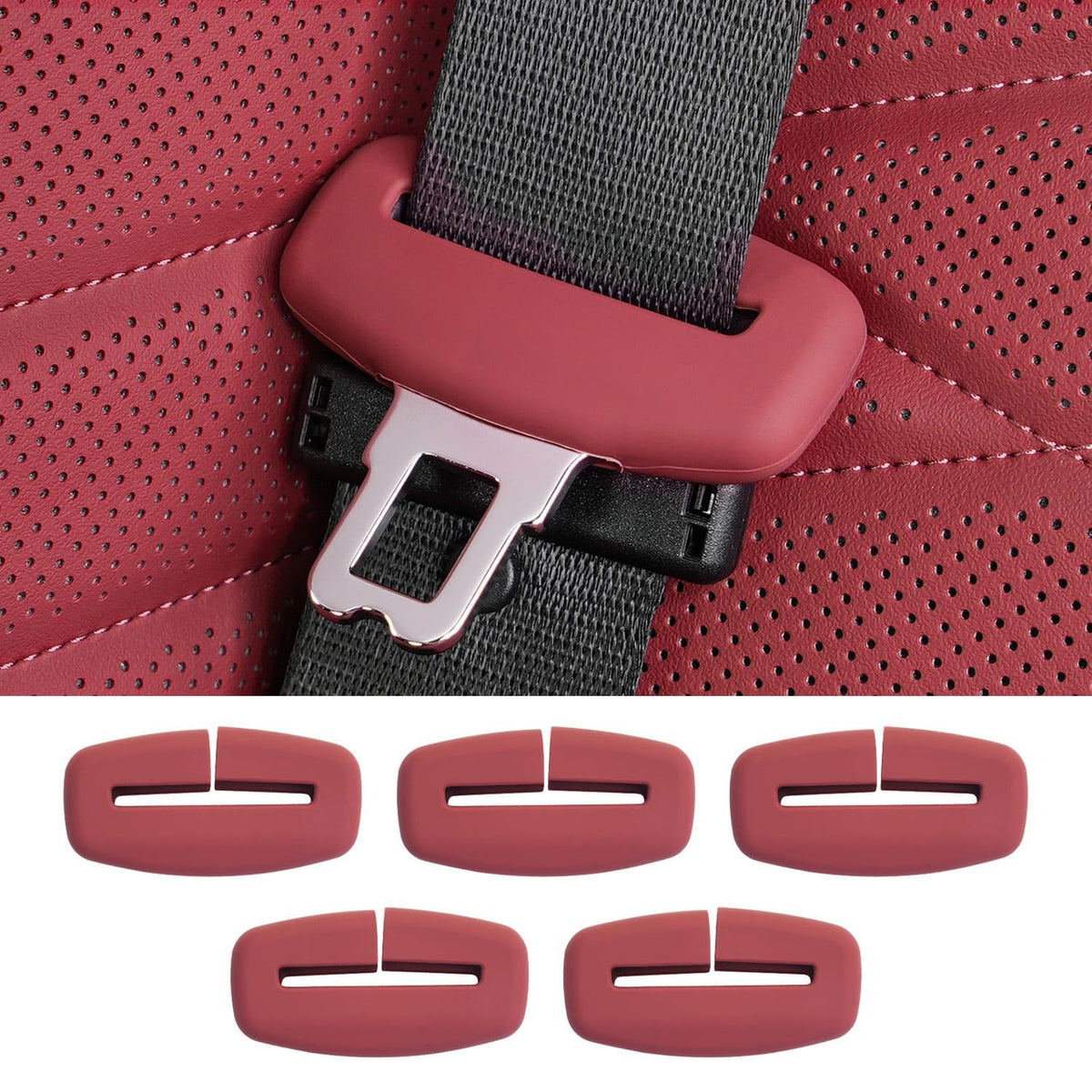 5pcs Car Seat Belt Buckler Cover, Silicon Anti-Scratch Seatbelt Buckler Protector Silencer Clip Holster for BMW Accessories, Car Interior Accessories for Men and Women (5pcs Black)