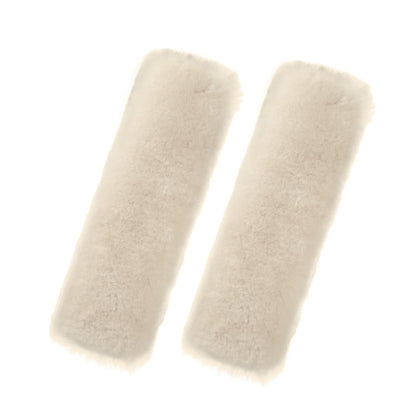 Andalus Brands 2 Pack Genuine Merino Wool Sheepskin Seat Belt Cover – Soft Shoulder Pad, Neck Cushion Protector – Authentic Car Accessories (Pearl)