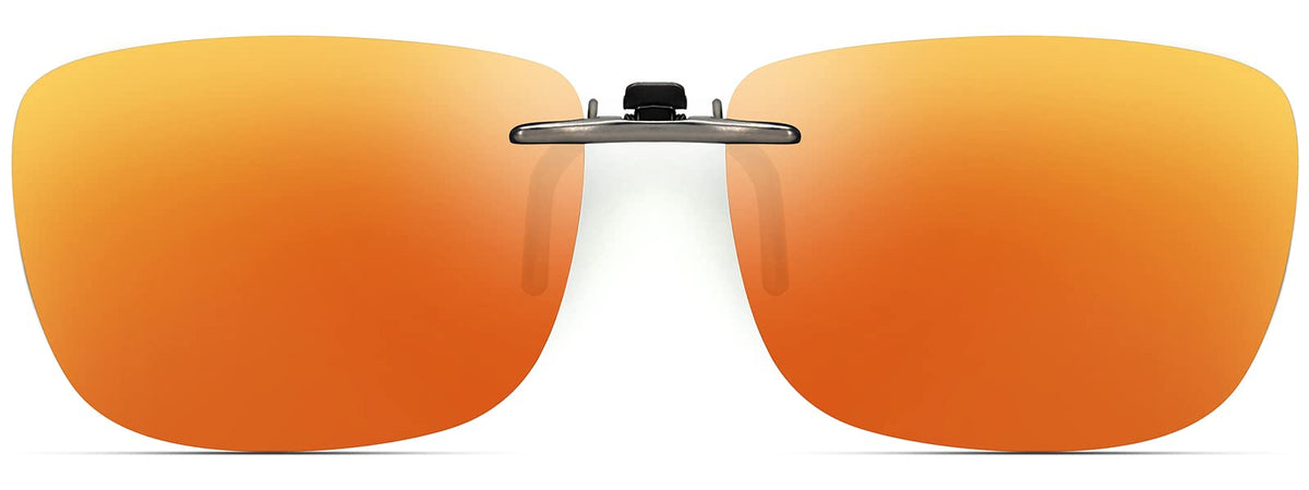 CAXMAN Polarized Clip On Sunglasses Over Prescription Glasses Men Women Compact Fit Non-Flip Up
