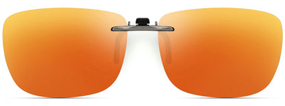 CAXMAN Polarized Clip On Sunglasses Over Prescription Glasses Men Women Compact Fit Non-Flip Up