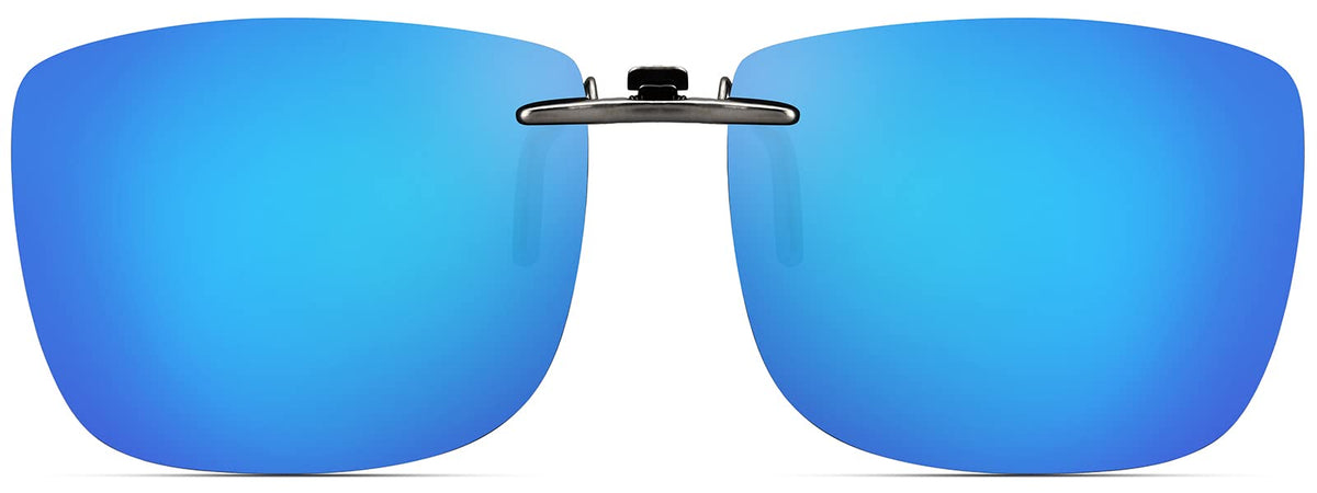 CAXMAN Polarized Clip On Sunglasses Over Prescription Glasses Men Women Compact Fit Non-Flip Up