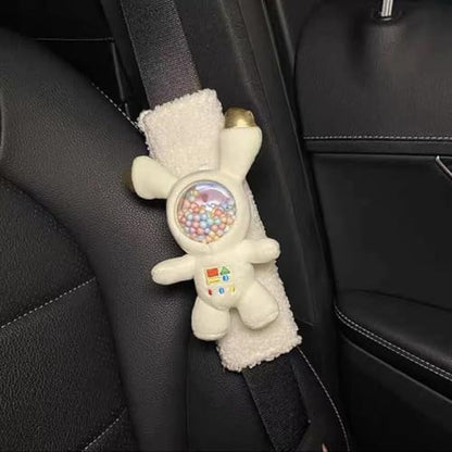 BNTR Car Seat Belt Cover 2 PCS Stocking Stuffers Cute Creative Flower Safety Seatbelt Shoulder Pad Auto Accessory Neck Cushion Protector Seatbelt Shoulder Protector Nice Gift (2-Pack Brown Flower)