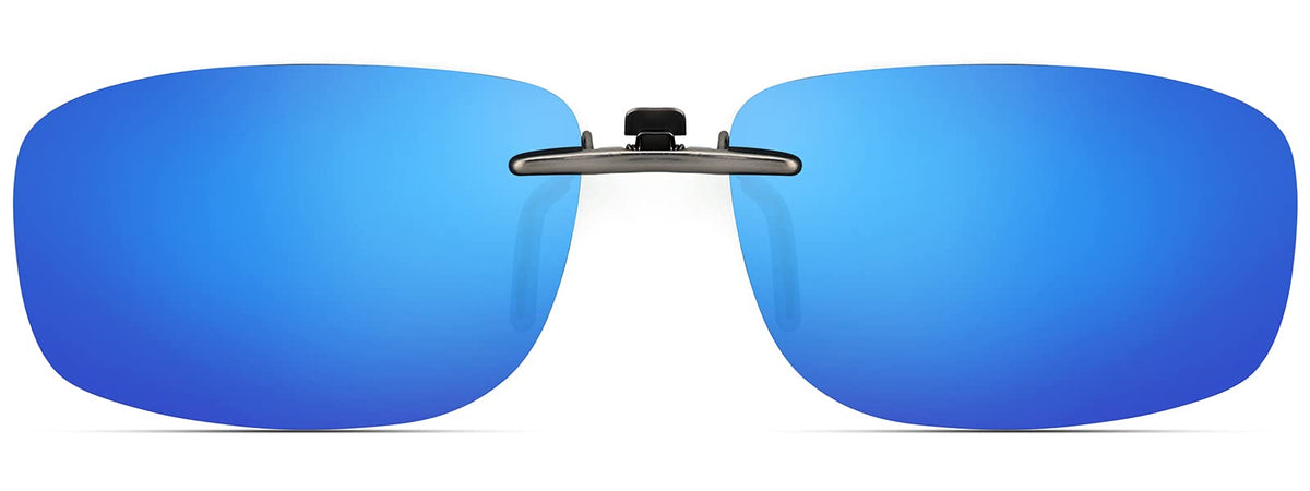 CAXMAN Polarized Clip On Sunglasses Over Prescription Glasses Men Women Compact Fit Non-Flip Up