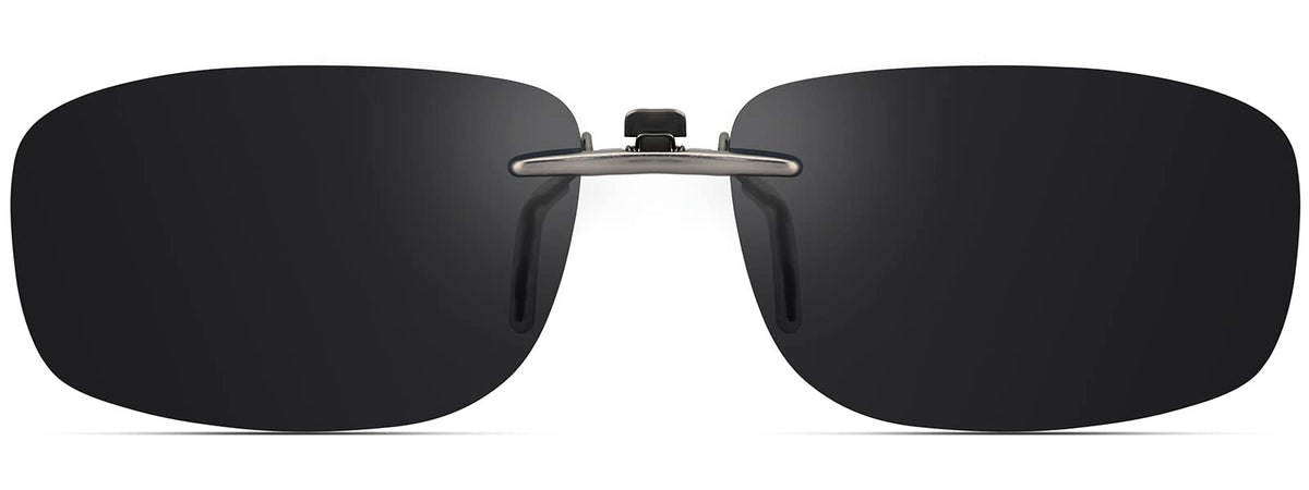 CAXMAN Polarized Clip On Sunglasses Over Prescription Glasses Men Women Compact Fit Non-Flip Up