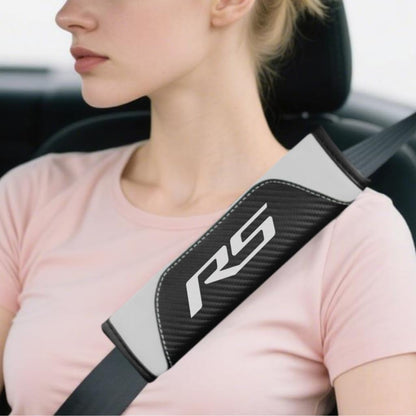2Pcs Carbon Fiber Leather Seat Belt Cushions Shoulder Pad Soft for Camaro RS Equinox Malibu Traverse Blazer Cruze Trailblazer Trax Sonic Spark Accessories,Car Seat Belt Pads Safety Belt Cover Pad