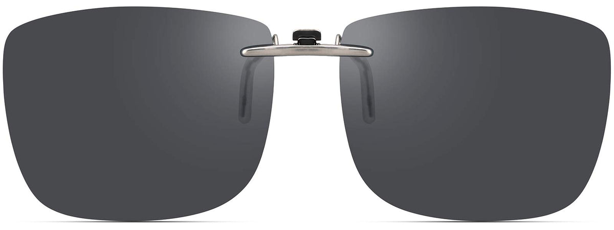 CAXMAN Polarized Clip On Sunglasses Over Prescription Glasses Men Women Compact Fit Non-Flip Up
