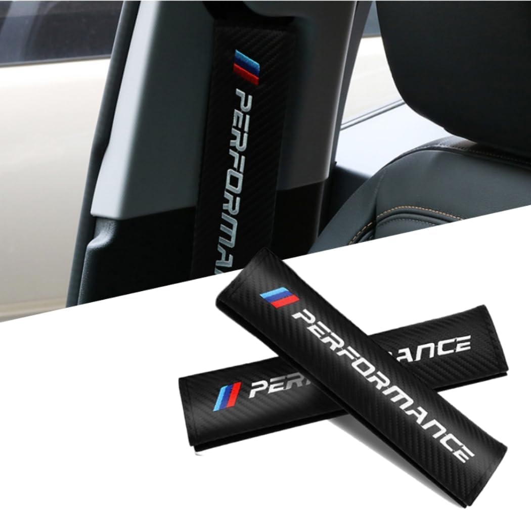 2PCS Car Seat Belt Cover for BMW, Carbon Fiber Seatbelt