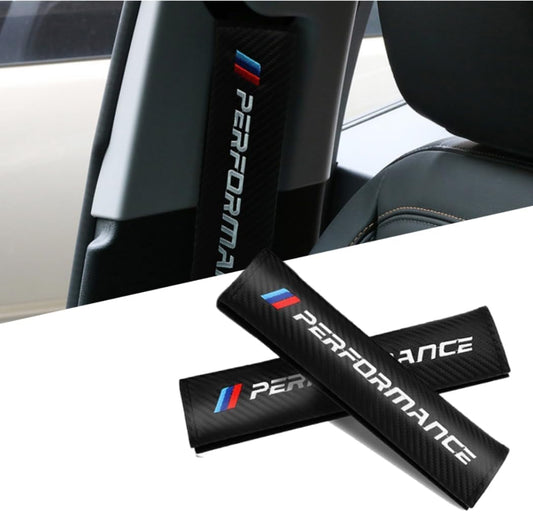 2PCS Car Seat Belt Cover for BMW, Carbon Fiber Seatbelt