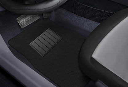 CarsCover Premium Vehicle Mats 4-Piece with Vinyl Heel Pad, Black Carpet