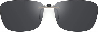 CAXMAN Polarized Clip On Sunglasses Over Prescription Glasses Men Women Compact Fit Non-Flip Up