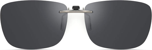 CAXMAN Polarized Clip On Sunglasses Over Prescription Glasses Men Women Compact Fit Non-Flip Up