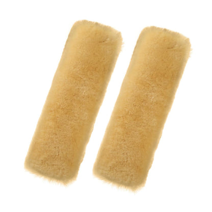 Andalus Brands 2 Pack Genuine Merino Wool Sheepskin Seat Belt Cover – Soft Shoulder Pad, Neck Cushion Protector – Authentic Car Accessories (Pearl)