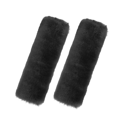 Andalus Brands 2 Pack Genuine Merino Wool Sheepskin Seat Belt Cover – Soft Shoulder Pad, Neck Cushion Protector – Authentic Car Accessories (Pearl)