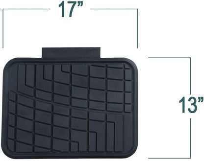 FH Group Premium Liners Tall Channel Trimmable All Weather Rubber Full Set Car Floor Mats (Beige) w. Trimmable All-Season Cargo Liner (Black) - Universal Fit for Cars Trucks and SUVs
